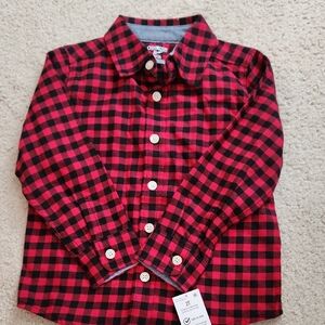 OshKosh B'gosh Kids Red and Black Checkered Shirt